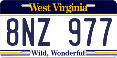 WV license plate 8NZ977