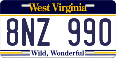 WV license plate 8NZ990
