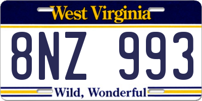 WV license plate 8NZ993