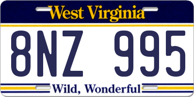 WV license plate 8NZ995