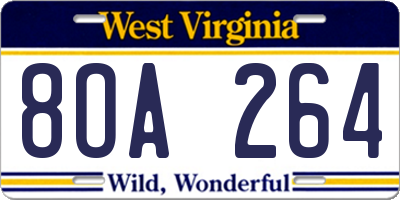 WV license plate 8OA264