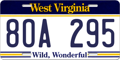 WV license plate 8OA295