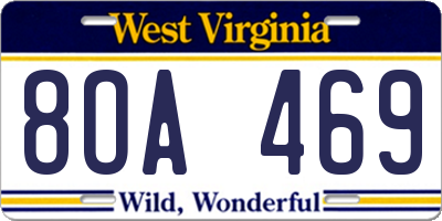 WV license plate 8OA469