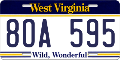 WV license plate 8OA595
