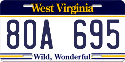 WV license plate 8OA695