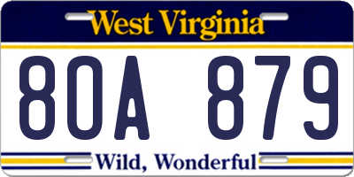 WV license plate 8OA879