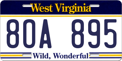 WV license plate 8OA895
