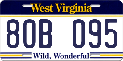 WV license plate 8OB095