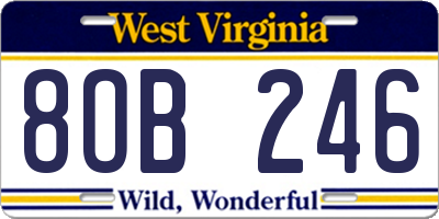 WV license plate 8OB246