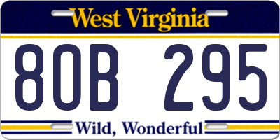 WV license plate 8OB295
