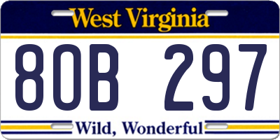 WV license plate 8OB297