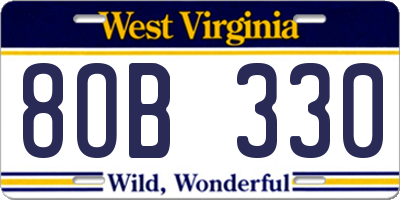 WV license plate 8OB330
