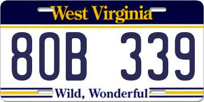 WV license plate 8OB339