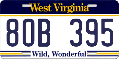 WV license plate 8OB395