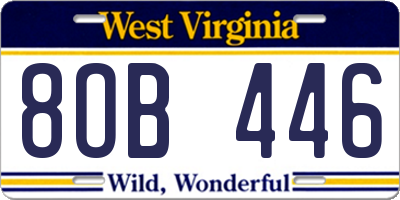 WV license plate 8OB446