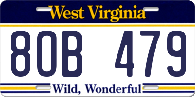 WV license plate 8OB479