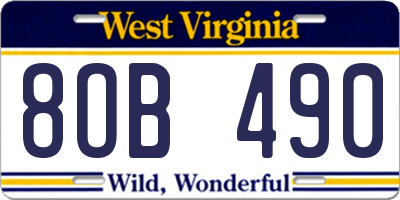 WV license plate 8OB490