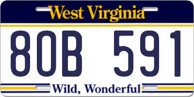 WV license plate 8OB591