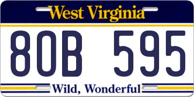 WV license plate 8OB595