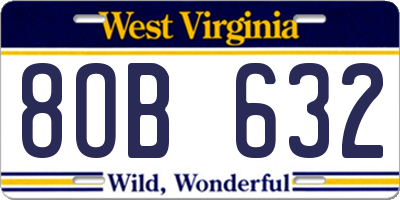 WV license plate 8OB632