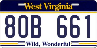 WV license plate 8OB661
