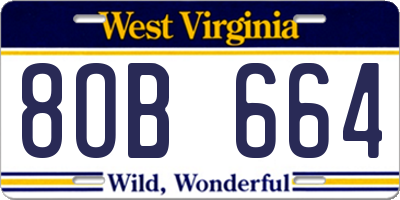 WV license plate 8OB664