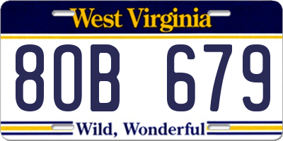 WV license plate 8OB679