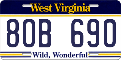 WV license plate 8OB690