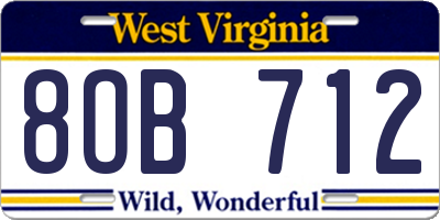 WV license plate 8OB712