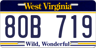 WV license plate 8OB719