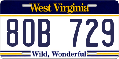WV license plate 8OB729