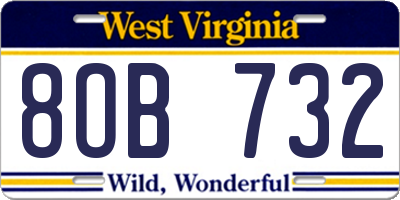 WV license plate 8OB732