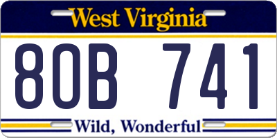 WV license plate 8OB741