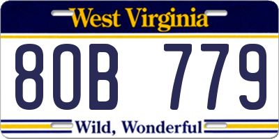 WV license plate 8OB779