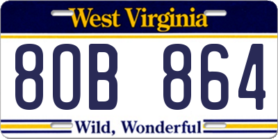 WV license plate 8OB864
