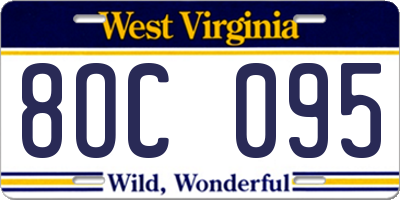 WV license plate 8OC095