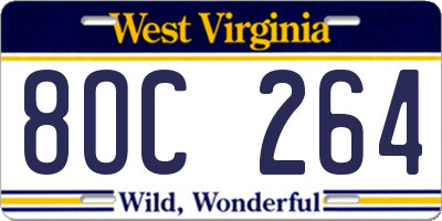 WV license plate 8OC264