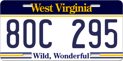 WV license plate 8OC295