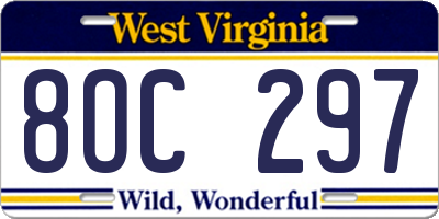WV license plate 8OC297