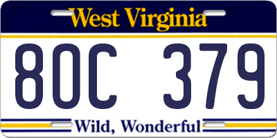 WV license plate 8OC379