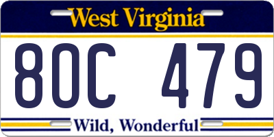 WV license plate 8OC479