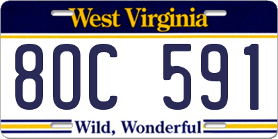 WV license plate 8OC591