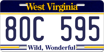 WV license plate 8OC595