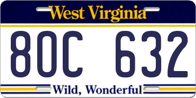 WV license plate 8OC632