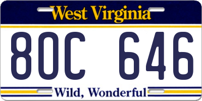 WV license plate 8OC646