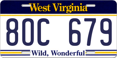 WV license plate 8OC679