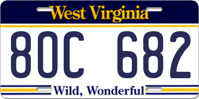 WV license plate 8OC682