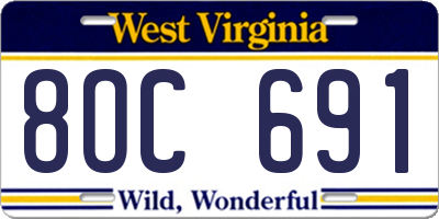 WV license plate 8OC691