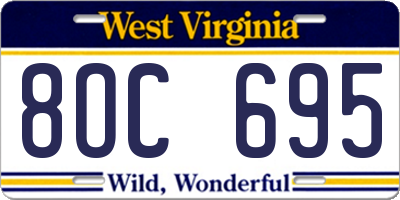 WV license plate 8OC695