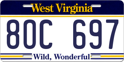 WV license plate 8OC697